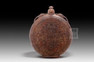 BO-002 ​Bamboo Carved Flat pot round