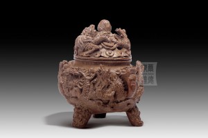 BT-008 竹雕 - 盤龍蓋鼎