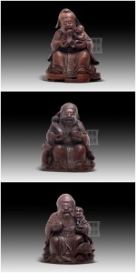 BF-019-021 Bamboo Carving Set 3 star-“Fu” “Lu” 