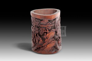 BH-006  竹雕筆筒 - “君子以文會其友”