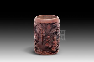 BH-007 竹雕筆筒 - “雅興圖”