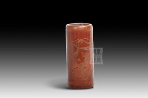 BH-030竹雕筆筒 -  “故知楊柳風”