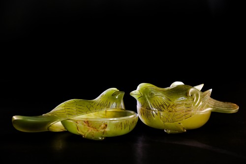Qing-007 青玉鴛鴦（一對）